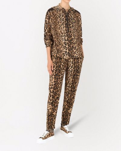 Leopardí mikina s kapucí s potiskem Dolce & Gabbana