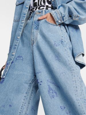 Low waist jeans mit print ausgestellt Vetements blau