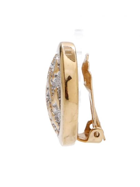 Kolczyki na guziki w abstrakcyjne wzory Christian Dior Pre-owned złote