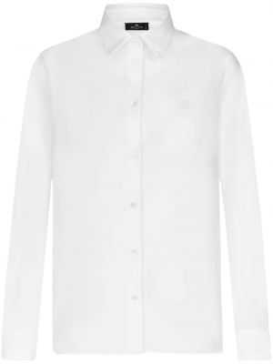 Bavlnená košeľa s výšivkou Etro biela