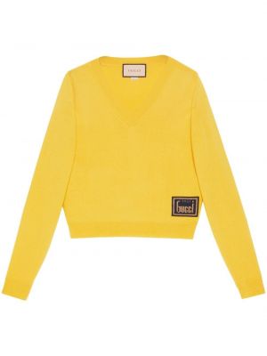 Вълнен пуловер Gucci жълто