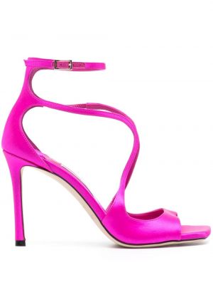 Satenske sandale Jimmy Choo ružičasta
