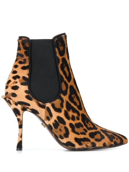 Stiefelette mit print mit leopardenmuster Dolce & Gabbana