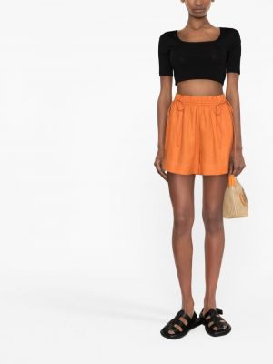 Leinen shorts Peony orange