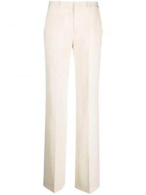 Μάλλινο παντελόνι με ίσιο πόδι Del Core λευκό