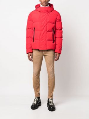 Péřová bunda s kapucí Dsquared2 červená
