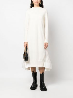 Sukienka midi wełniana Sacai biała