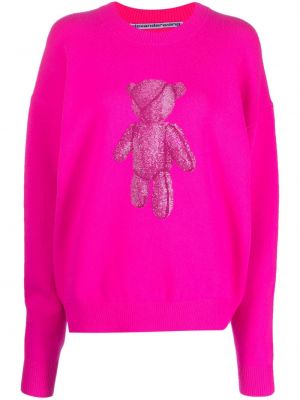 Maglione di lana con scollo tondo Alexander Wang rosa