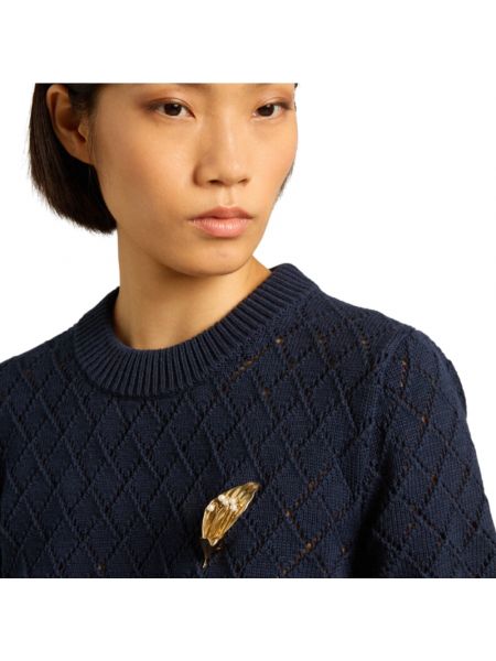 Sweter bawełniany z wzorem argyle Golden Goose