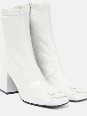 Ankle boots skórzane ze skóry ekologicznej Courrã¨ges białe