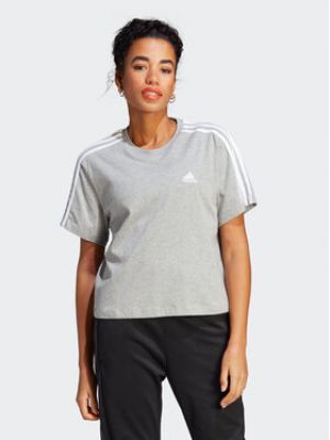 Koszulka bawełniana Adidas szara