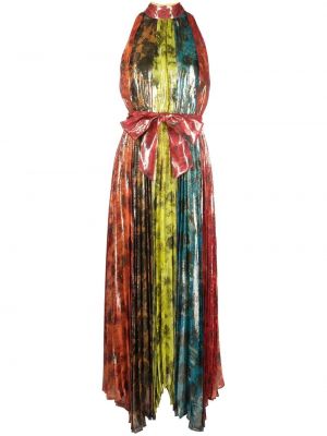Sukienka długa z nadrukiem w abstrakcyjne wzory Alice+olivia pomarańczowa