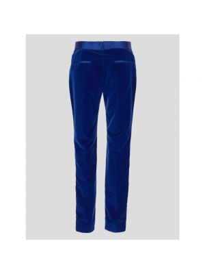 Welurowe spodnie Tom Ford niebieskie