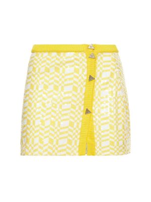 Jedwabna mini spódniczka Missoni żółta