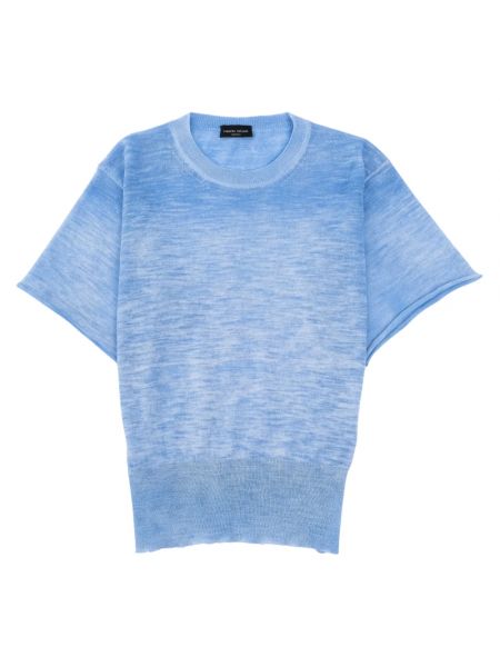 Strick leinen t-shirt Roberto Collina blau