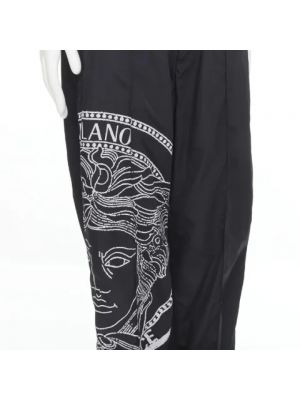 Pantalones de nailon Versace Pre-owned negro