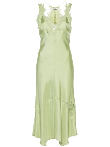 Krajkové hedvábné koktejlové šaty Dorothee Schumacher zelené