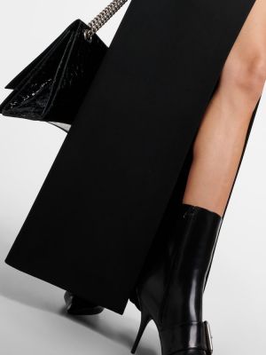 Falda larga de lana Balenciaga negro