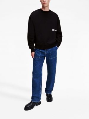 Džemperis ar apdruku ar apaļu kakla izgriezumu Karl Lagerfeld Jeans melns