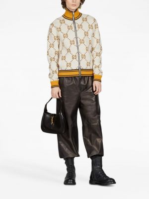 Strickjacke mit reißverschluss mit print Gucci