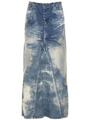 Džínová sukně s oděrkami Diesel modré
