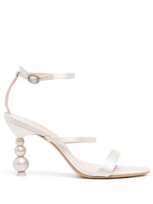 Полуотворени обувки с перли Sophia Webster бяло