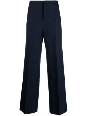 Μάλλινο παντελόνι με ίσιο πόδι Jil Sander μπλε