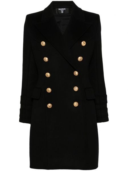 Manteau droit Balmain noir