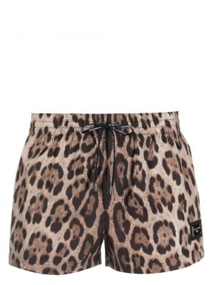 Kratke hlače s potiskom z leopardjim vzorcem Dolce & Gabbana