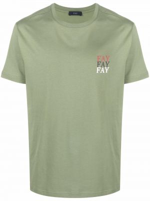 Тениска с принт Fay зелено
