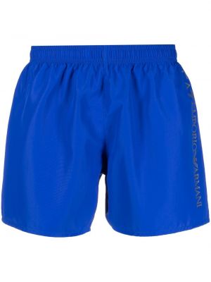Pantaloni scurți cu imagine Ea7 Emporio Armani albastru