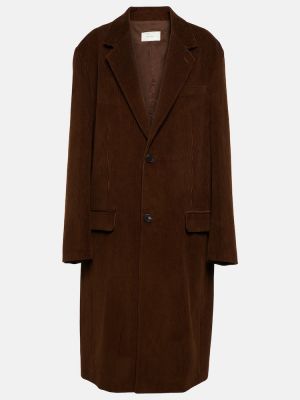 Płaszcz sztruksowy bawełniany The Row brązowy