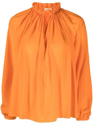 Копринена блуза Lanvin оранжево