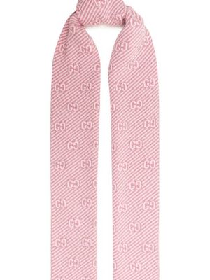 Кашемировый шерстяной шарф Gucci розовый