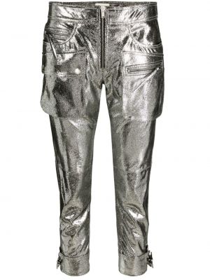 Pantaloni Isabel Marant argintiu