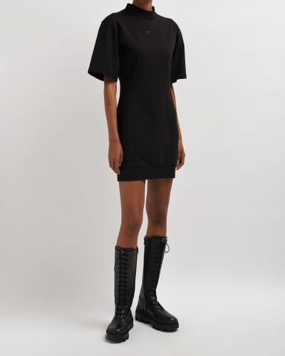 Памучна рокля от джърси Moncler черно