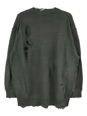 Medvilninis megztinis su nubrozdinimais Yohji Yamamoto pilka