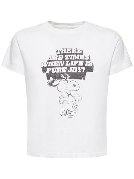 Тениска с принт от джърси Re/done бяло