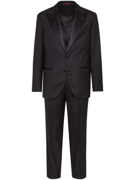 Vlnený oblek Brunello Cucinelli čierna