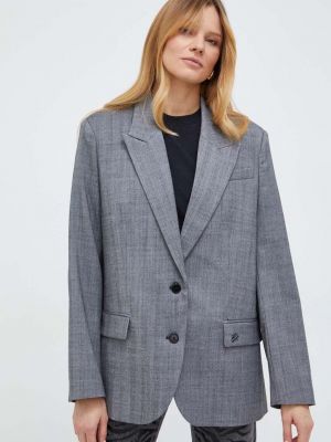 Серый однотонный шерстяной пиджак Karl Lagerfeld