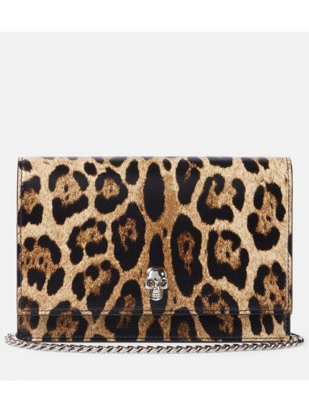 Geanta mini cu imagine cu imprimeu animal print Alexander Mcqueen negru