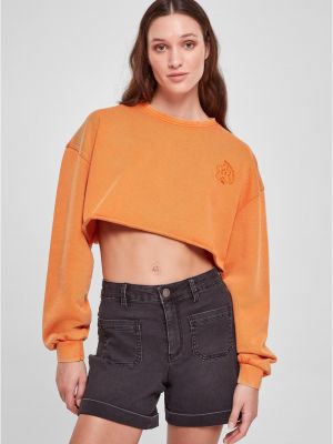 Haftowana bluza dresowa w kwiatki Uc Ladies pomarańczowa