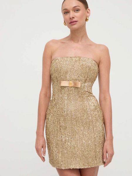 Mini haljina Elisabetta Franchi zlatna