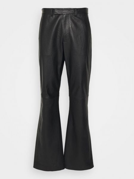 Spodnie klasyczne skórzane Emporio Armani czarne