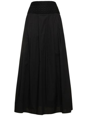 Bavlnená dlhá sukňa s výšivkou Ermanno Scervino čierna