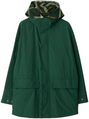 Kostkovaný kabát Burberry zelený