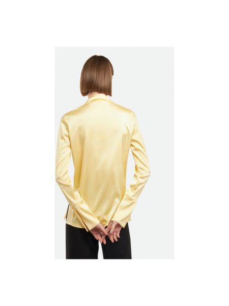 Camisa de raso con bolsillos Patrizia Pepe amarillo