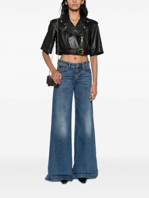 Leder jeansjacke Versace Jeans Couture