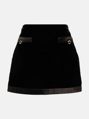 Φούστα mini με ψηλή μέση Miu Miu μαύρο