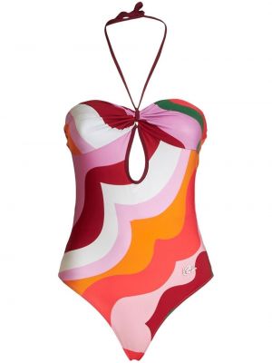 Costum de baie cu imagine Etro roz